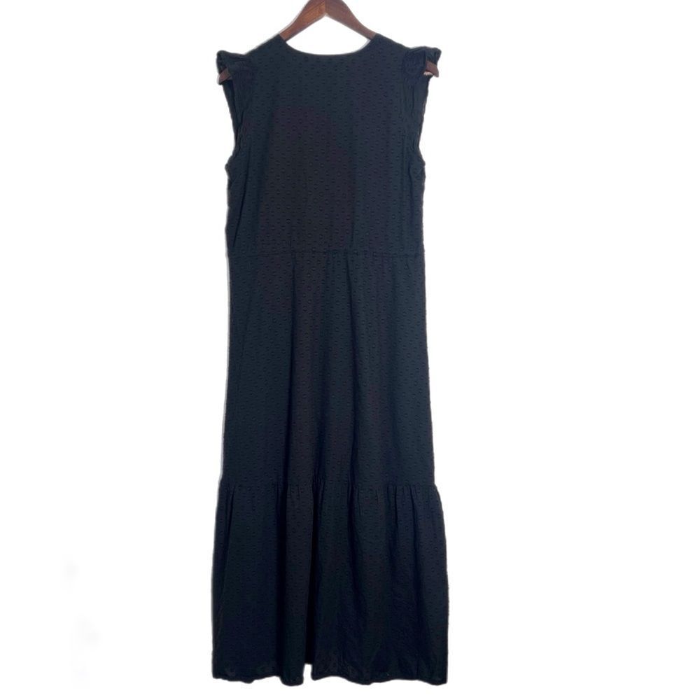 Emerson Frye India Collection Surya Swiss Dot Black Maxi Dress - Picture 4 of 9